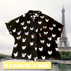 French Bulldog Mid Rise Top Womens Medium Tres Chic.